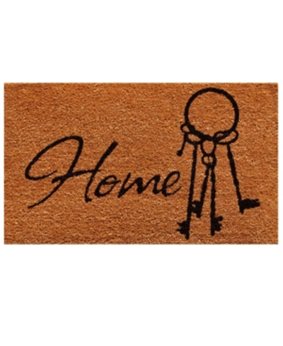 Home & More Home Keys 17" X 29" Coir/vinyl Doormat Bedding In Natural/black