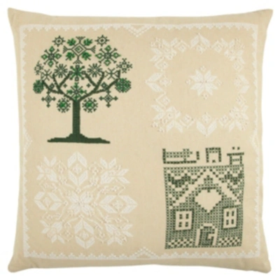Rizzy Home Tree Polyester Filled Decorative Pillow, 20" X 20" In Green Tree