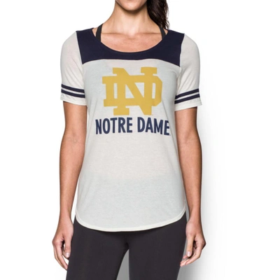Under Armour Notre Dame Ua Iconic Collection Jersey T-shirt In True Gray Heather (025)
