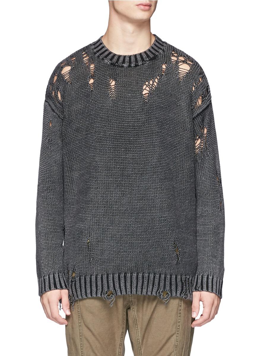 r13 bleached distressed sweater