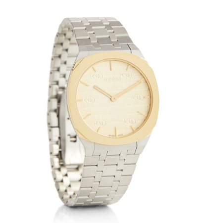 Gucci 25h Stainless Steel Watch In Metallic