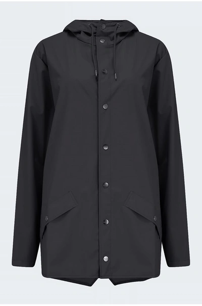 Rains Short Waterproof Jacket In Charcoal-black