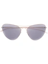 Mykita Cat Eye Aviator Sunglasses In Neutrals