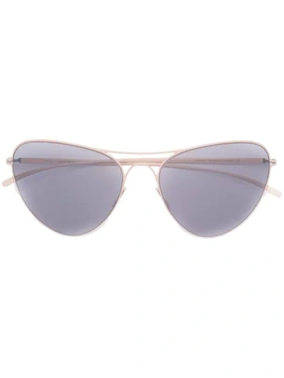 Mykita Cat Eye Aviator Sunglasses In Neutrals