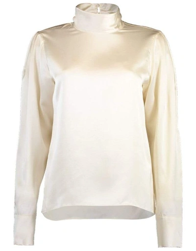 Sablyn High Neck Silk Blouse - Atterley In Gardenia