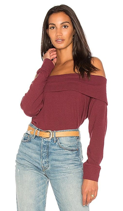 Cupcakes And Cashmere 'brooklyn' Off The Shoulder Top In Burgundy