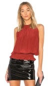 Ramy Brook Sleeveless Lauren Top In Brick Red