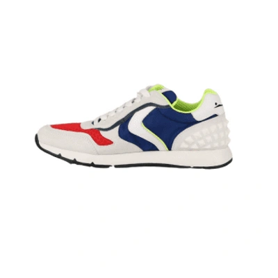 Voile Blanche White-blue-red Sneakers In Leather And Nylon