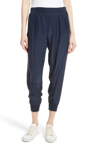 Atm Anthony Thomas Melillo Cropped Pants W/ Elastic Cuffs In Midnight