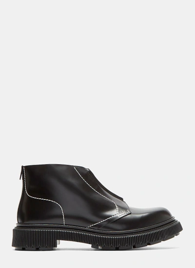 Adieu Type 104 Zipped Creeper Ankle Boots In Black