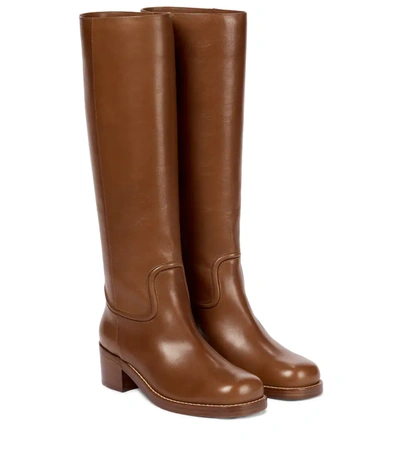 Gabriela Hearst + Net Sustain Marion Leather Knee Boots In Cognac