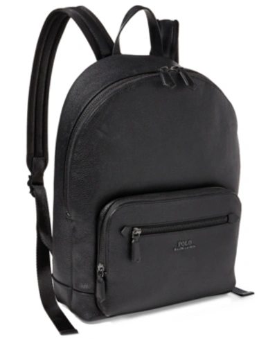Polo Ralph Lauren Men's Pebbled Leather Backpack In Medium Black