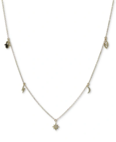 Anzie Diamond Accent Multi-charm Statement Necklace In 14k Gold, 15" + 1" Extender