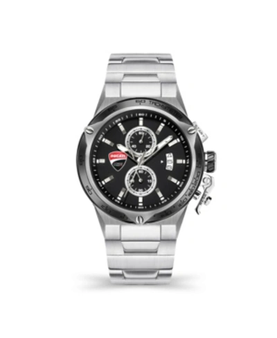 Ducati Corse Men's Giro Uno Silver-tone Stainless Steel Bracelet Watch 45mm