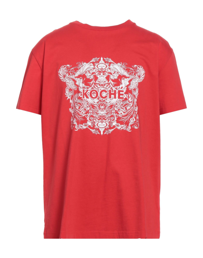 Koché Graphic-print Cotton T-shirt In Red