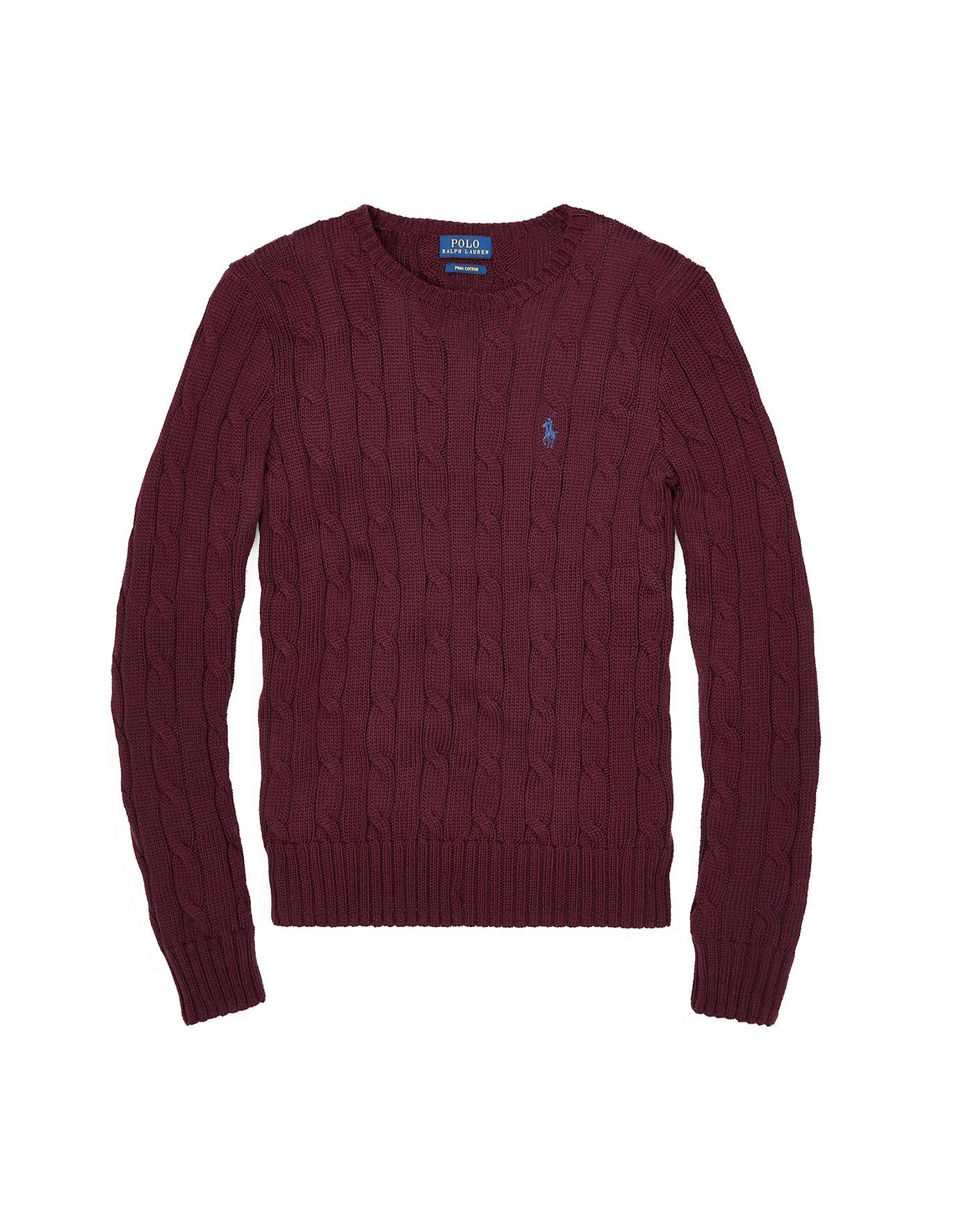 polo cable knit sweater
