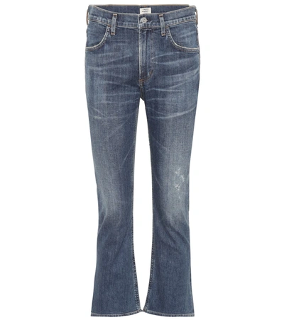 Citizens Of Humanity Drew Crop Flare Jeans In Blue