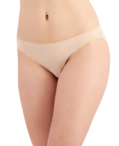 Jenni Women's Lace Trim Bikini Underwear, Created For Macy's In Chai