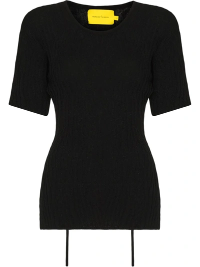 Marques' Almeida Open Back Knitted Top In Black
