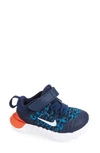Nike Babies' Free Rn 2021 Sneaker In Navy/ White/ Orange/ Blue