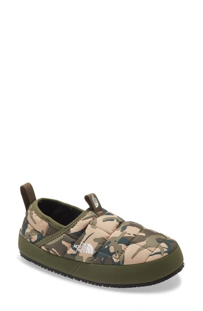 The North Face Kids' Thermoball™ Traction Ii Convertible Slipper In New Taupe Green Never Stop Camo Print/new Taupe Green