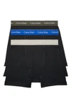 Calvin Klein Men's 3-pack Cotton Classics Boxer Briefs In Black Bodies W/ Royalty/strawberry Shak