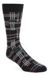 Burberry Patchwork Check Cotton & Cashmere Socks In Charcoal