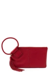 Hobo Sable Leather Clutch In Scarlet