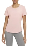 Nike One Luxe Dri-fit Short Sleeve Top In Pink Glaze