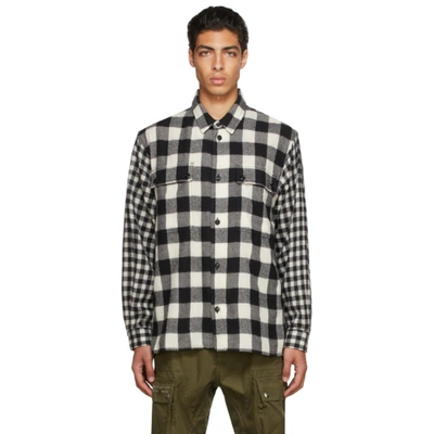 Diesel Flannel Checked Wool Shirt In White