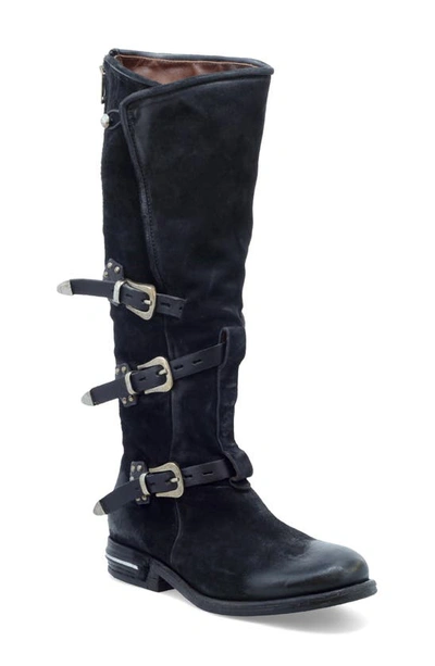 As98 Travis Heights Tall Moto Boots In Black