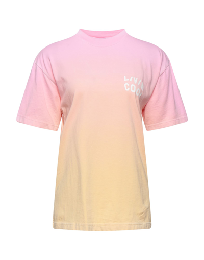 Livincool Woman Pink And Orange Gradient T-shirt With Logo