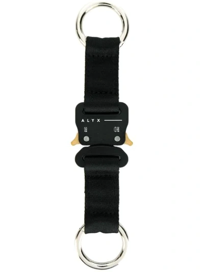 Alyx Leather Key Holder W/ Logo Buckle In Nero