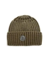 Moncler Folded Knit Wool Beanie In Olive