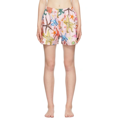 Versace Pink Starfish Pyjama Shorts In 5p020 Pink
