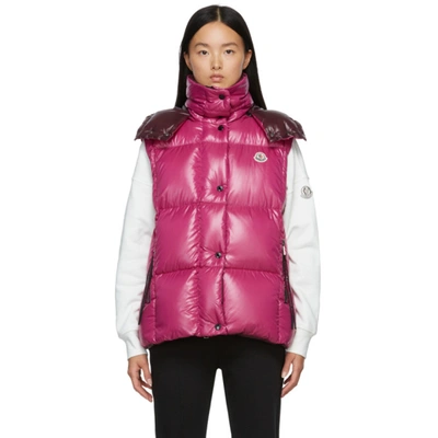 Moncler Luzule Windproof Water-resistant Down Puffer Vest In Light Pink