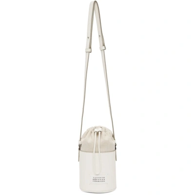 Maison Margiela White & Beige Mini 5ac Bucket Bag In T1003 White