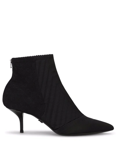 Dolce & Gabbana Pointed Toe Ankle Boots In Black