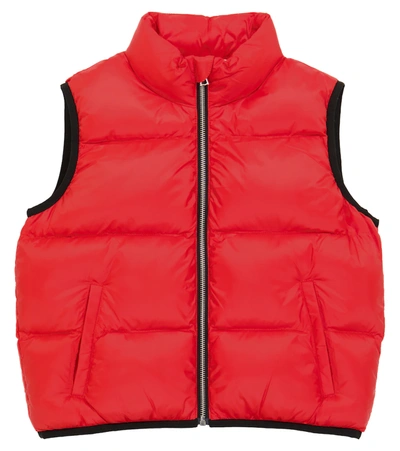 Palm Angels Kids' Logo-print Padded Gilet In Red
