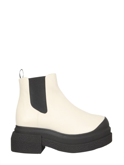 Stuart Weitzman Charli Chunky Ankle Boots In White