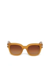 Amiri Classic Square Logo Sunglasses Tobacco Brown In Beige