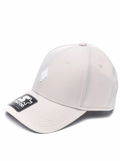 Marcelo Burlon County Of Milan Marcelo Burlon Starter Cross Baseball Cap In Beige,white