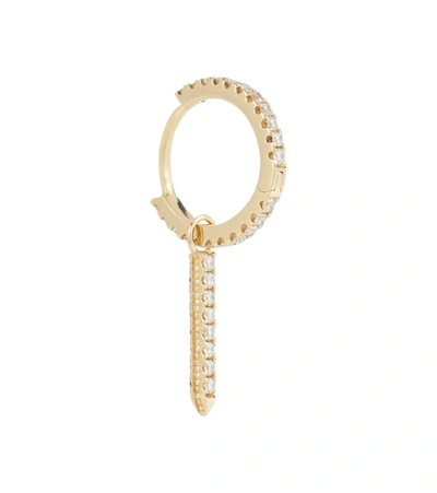 Maria Tash Eternity Bar 6.5mm 18-karat Gold, Diamond And Sapphire Single Hoop Earring