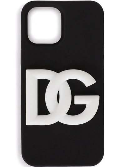 Dolce & Gabbana Iphone 12 Pro Max Logo Phone Case In Black