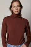 Another Tomorrow Turtleneck Sweater In Rust