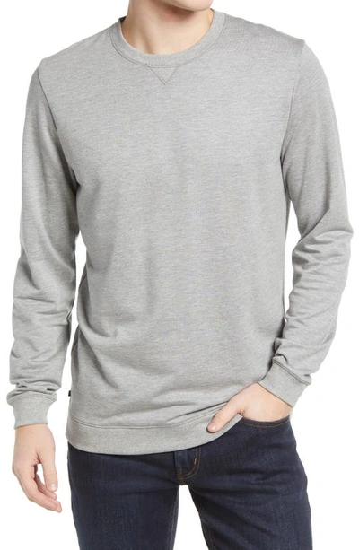 Travismathew Eternal Champ Crew Neck Sweatshirt In Heather Light Grey