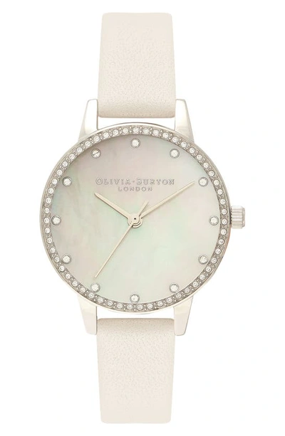 Olivia Burton Timeless Classic Leather Strap Watch, 30mm In Blush Mop