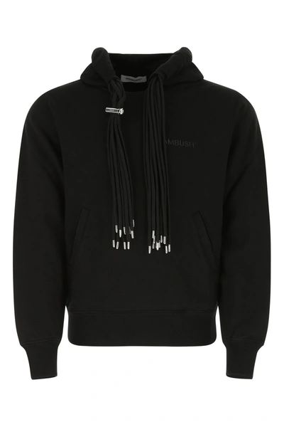 Ambush Cotton Sweatshirt With Multi Drawstring In Black