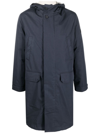 Yves Salomon Tech Cotton-blend Parka With Detachable Shearling Liner In Blue