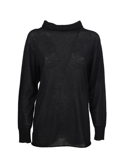 Joseph High Neck Oversize Sweatshirt In Black